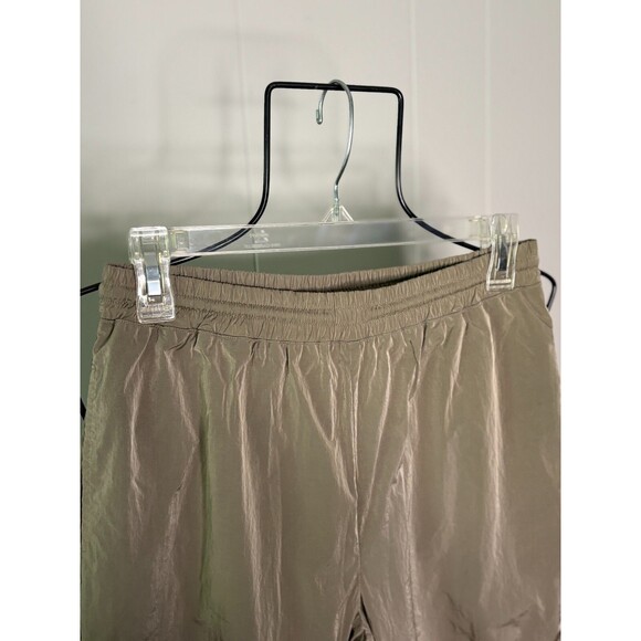 Good American Tan Beige Shine Boyfriend Wind Pants‎ Joggers Women's Size 1 S - Picture 3 of 8